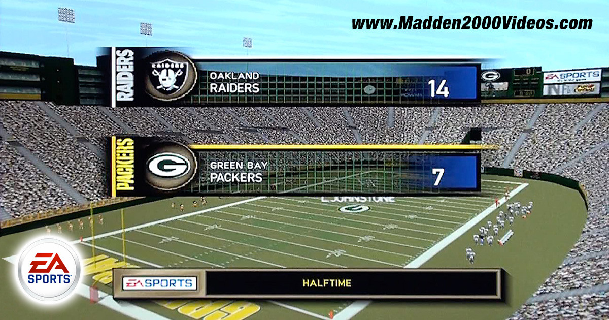 Madden NFL 2000 Gameplay Oakland Raiders vs. Green Bay Packers Video
