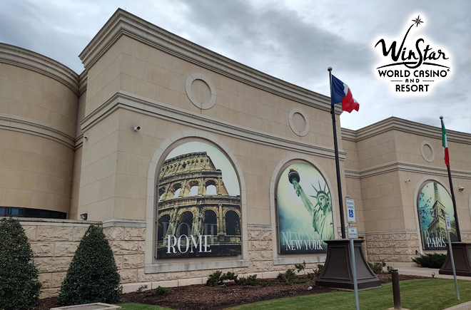 The WinStar World Casino & Resort exterior building