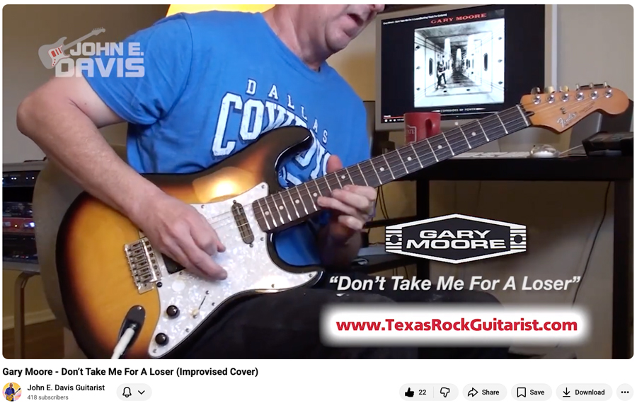 Classic Rock Guitar Video Gary Moore Don’t Take Me For A Loser