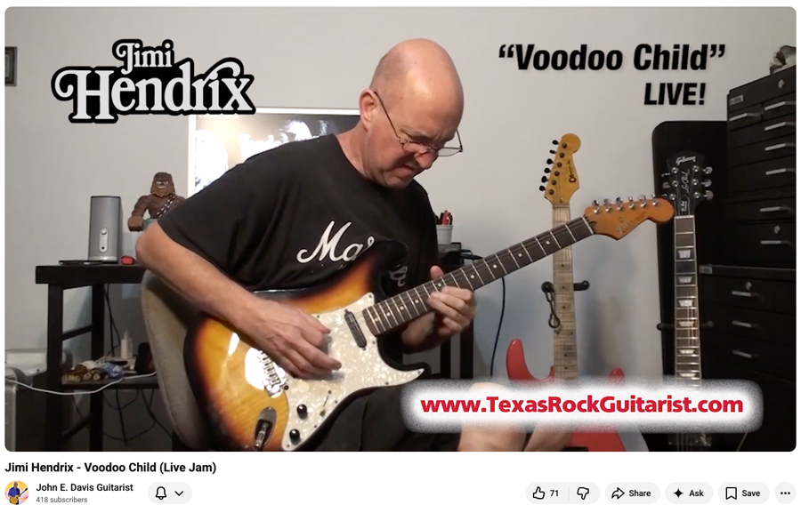 Classic Rock Guitar Video Jimi Hendrix VooDoo Child
